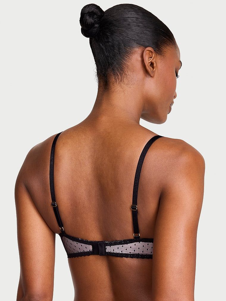 Sutien push-up Heritage Dot Mesh. Produsul este roz și provine din colecția Dream Angels.