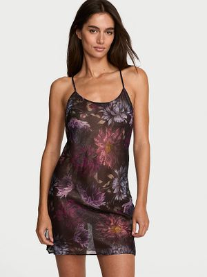 Victoria's Secret Rochie tip furou din șifon, cu partea din spate neacoperită Midnight Dahlias