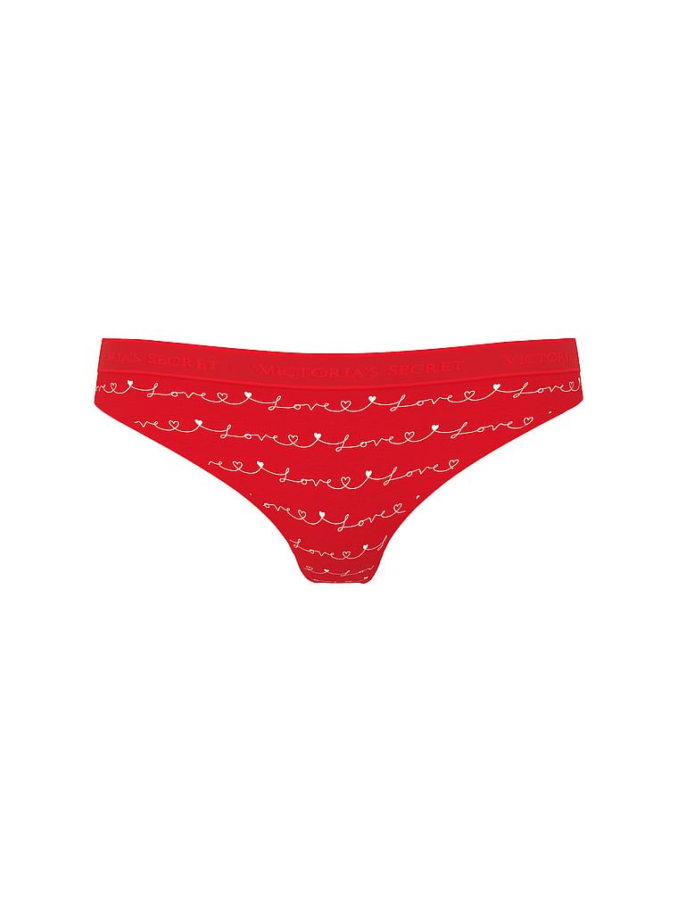 Tanga de bumbac cu logo la talie. Produsul este modelat și provine din colecția Bumbac.