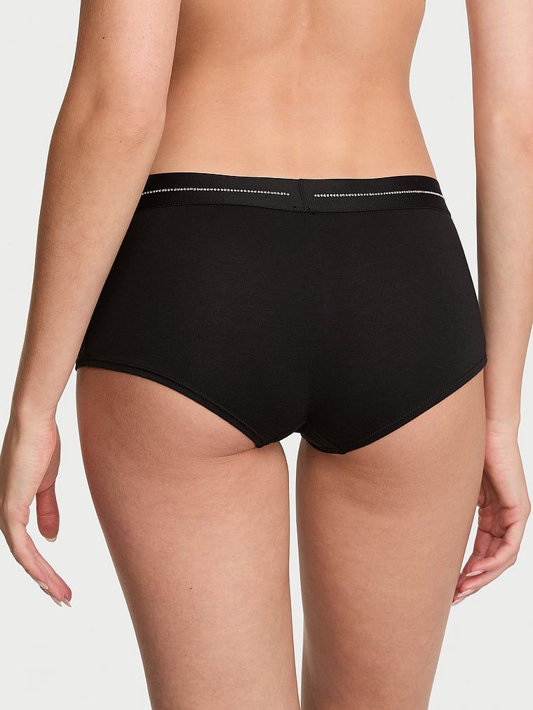 Chiloți din bumbac pantaloni scurți Shine Logo. Produsul este negru și provine din colecția Cotton.