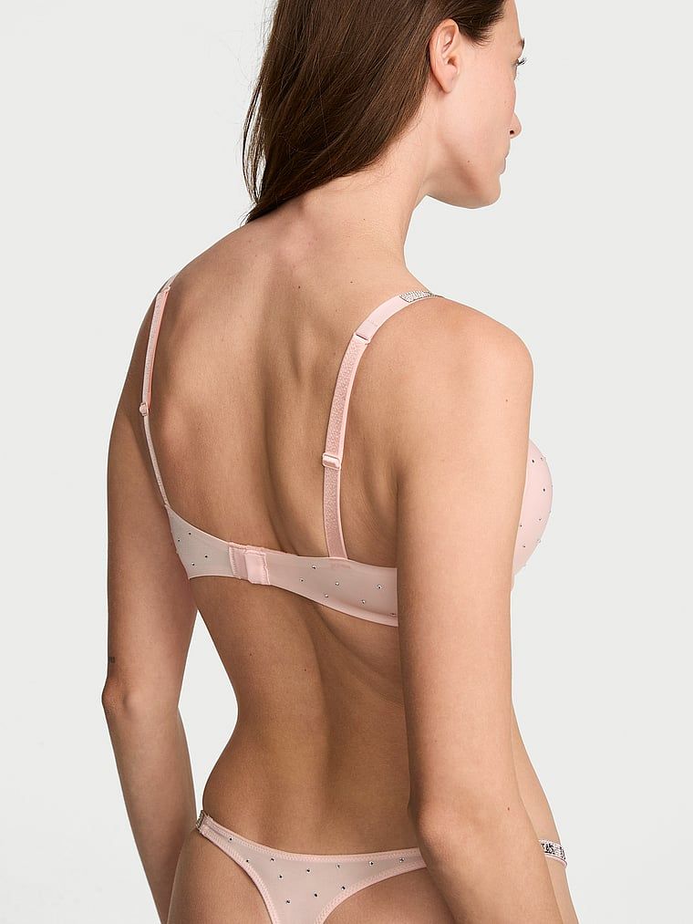 Sutien măritor push-up 2 mărimi Bombshell Shine Strap Dot. Produsul este roz și provine din colecția Very Sexy.