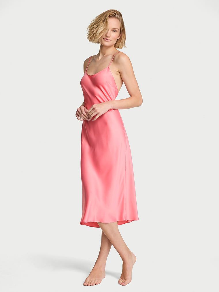 Victoria's Secret Rochie midi tip slip din satin