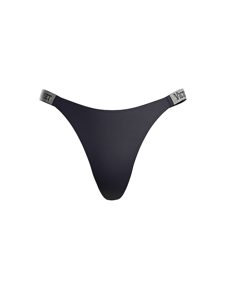 Tanga cu curele lucioase Shine Strap. Produsul este de culoare albastră și provine din colecția Very Sexy.