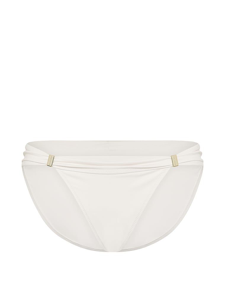 Slip esențial de bikini Harlow. Produsul este de culoare albă și provine din colecția Victoria's Secret Swim.