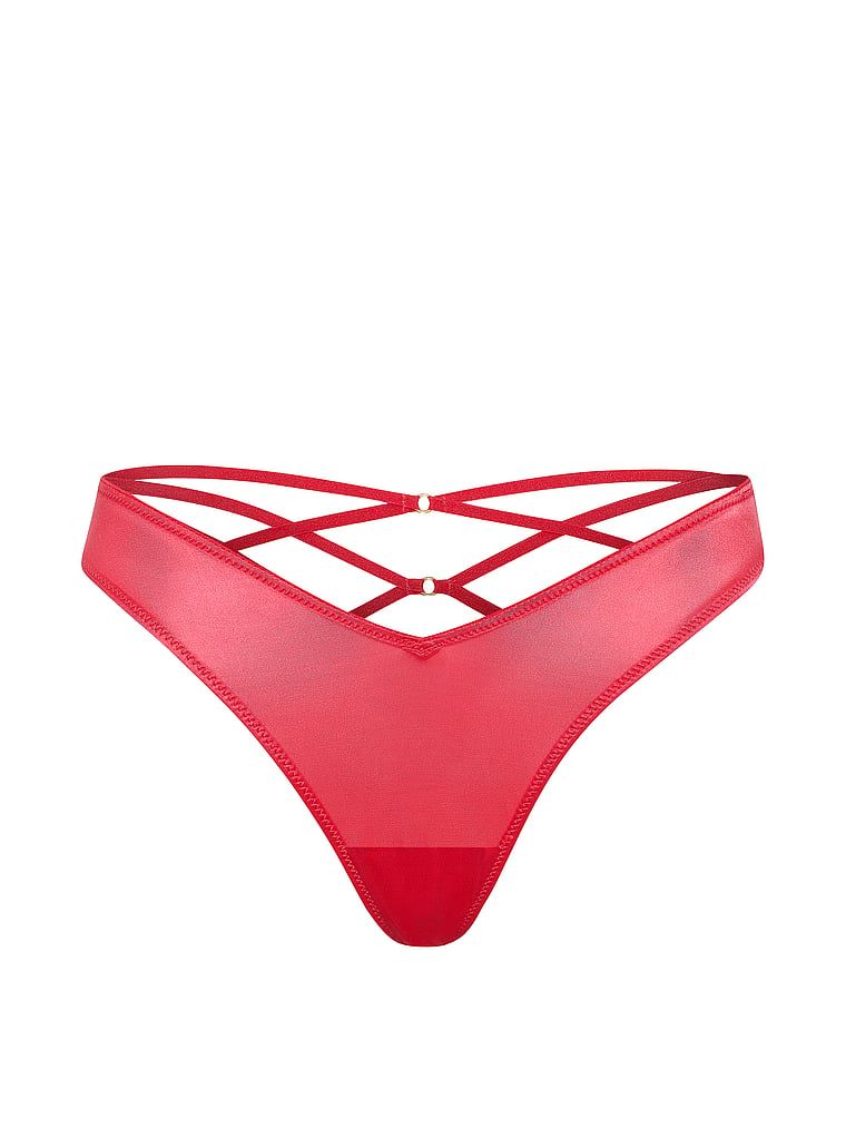 Tanga cu bretele la spate și picior înalt cu strappy-back. Produsul este roșu și provine din colecția Very Sexy.