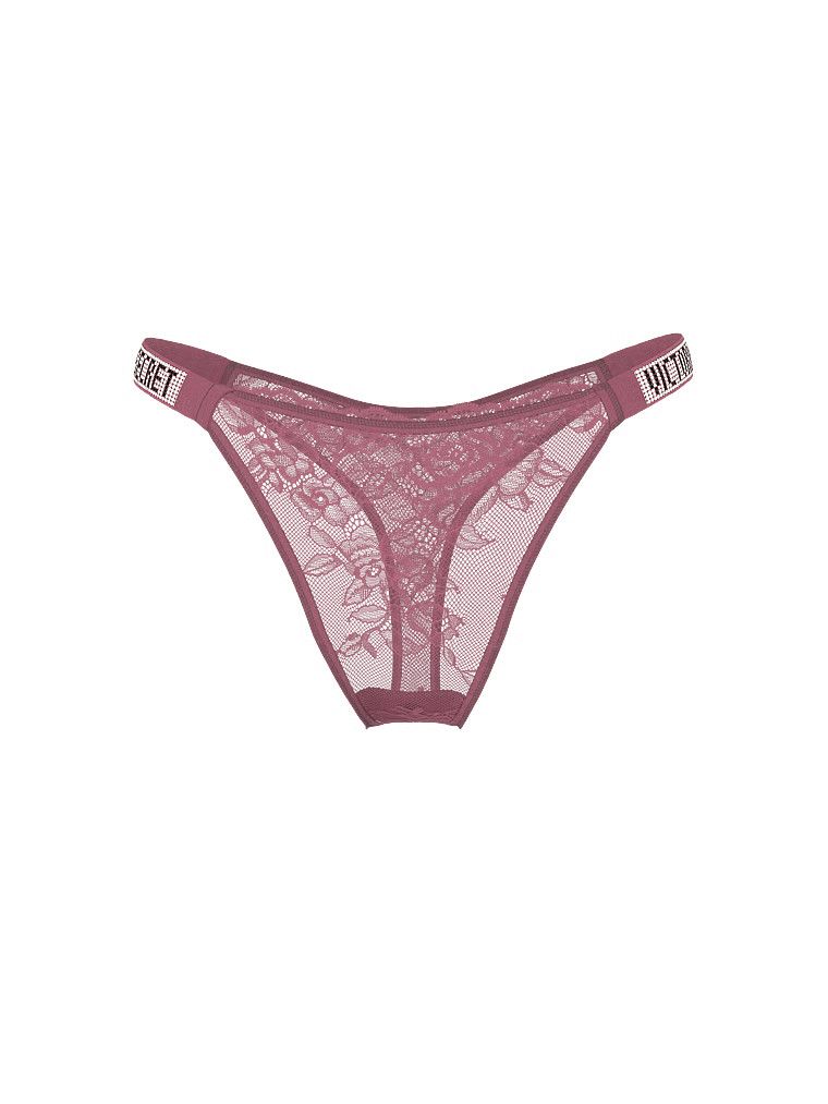 Tanga Shine Strap Rose Lace. Produsul este mov și provine din colecția Very Sexy.