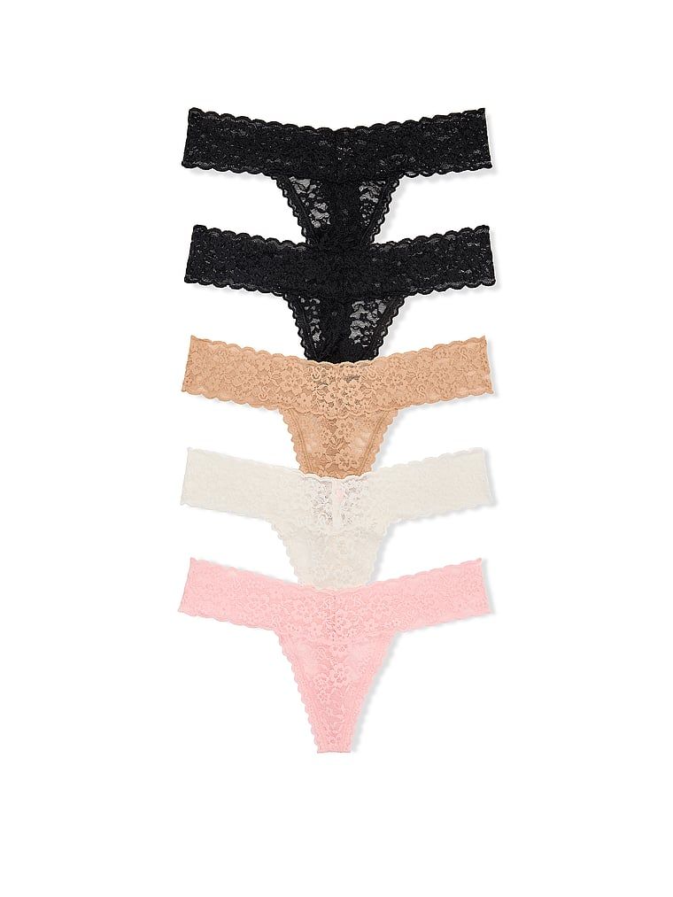 Victoria's Secret Set de 5 perechi de chiloți Tanga Lacie
