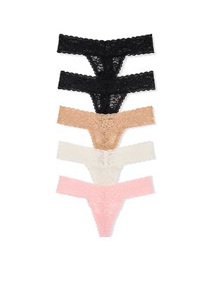 Victoria's Secret Set de 5 perechi de chiloți Tanga Lacie