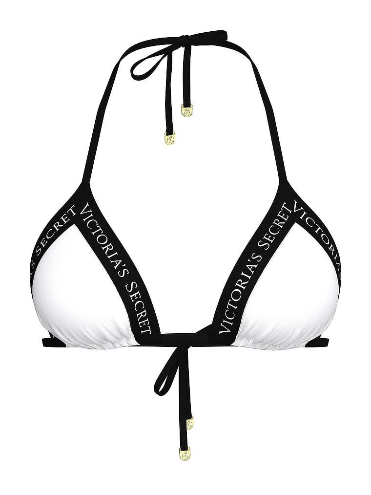 Bikini top VS Logo iconic. Produsul este de culoare albă și provine din colecția Victoria's Secret Swim.