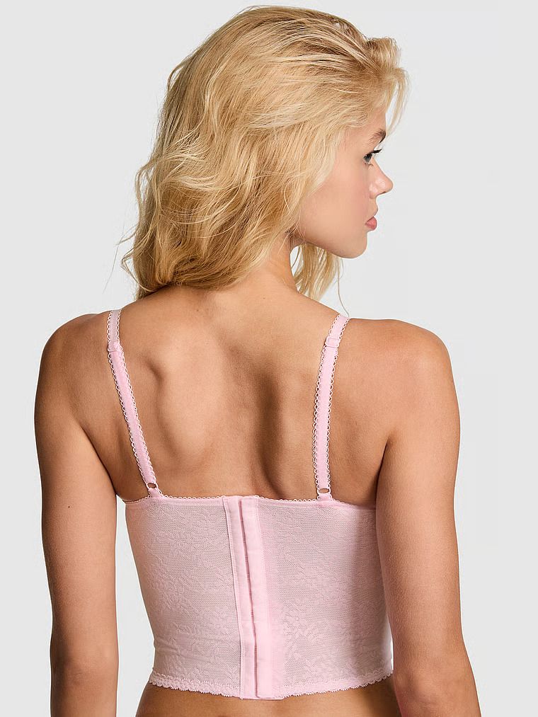 Top corset ușor căptușit cu decolteu scoop PINK Wink