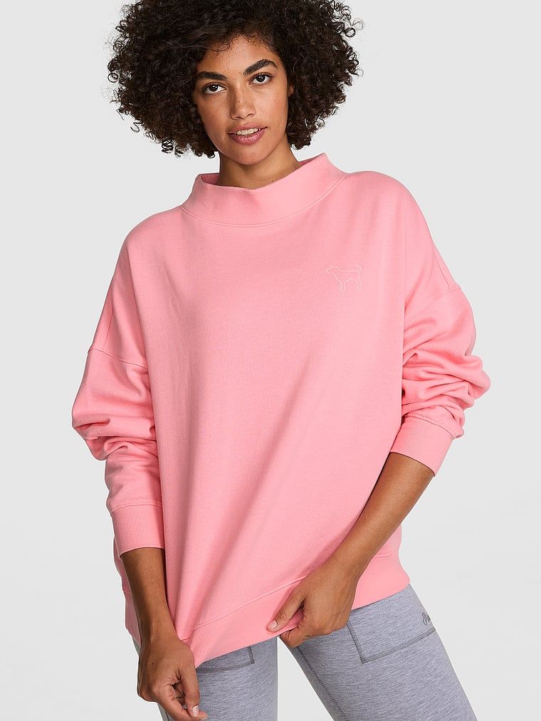 Bluză oversize cu guler tip mock Campus Fleece