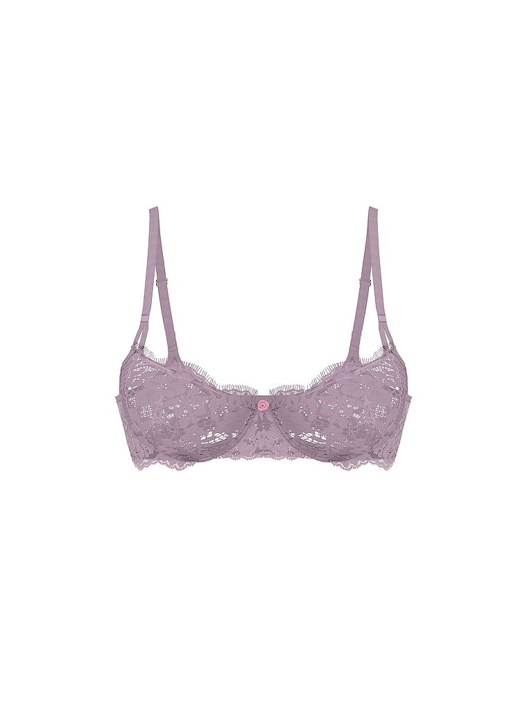 Sutien balconette Wicked Lace Balconette necăptușit. Produsul este de culoare roz și provine din colecția Dream Angels.