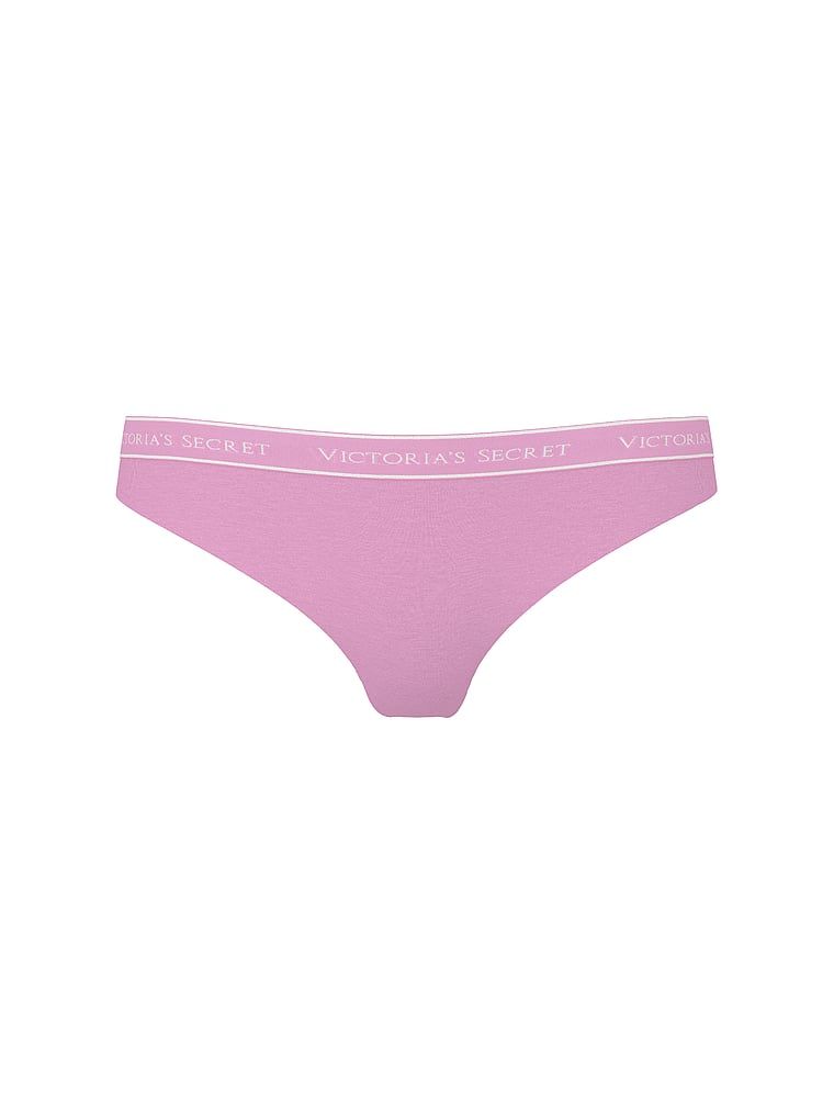 Tanga din bumbac cu logo în talie. Produsul este de culoare violet și provine din colecția Cottumbac.