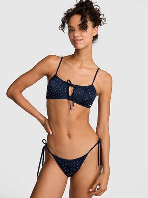 Top bikini cu decupaj keyhole și legătură în față