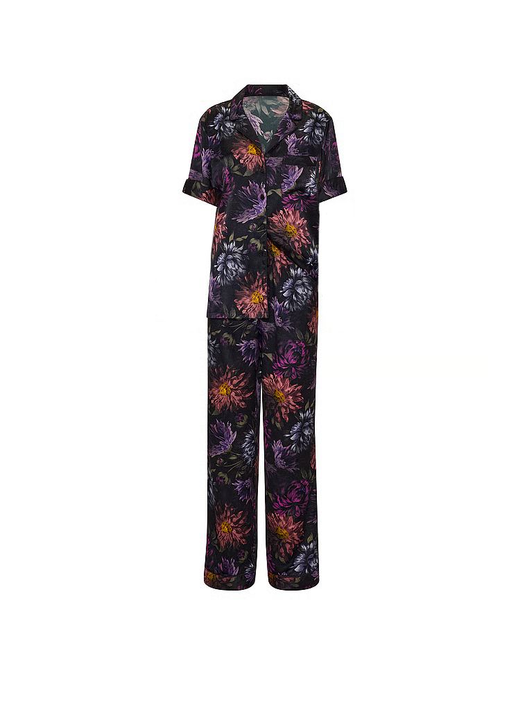 Victoria's Secret Set pijama lungă cu bluză cu mâneci scurte, din satin, Signature