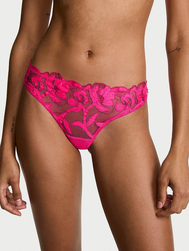 Dream Angels Chiloți Tanga cu broderie cu motiv floral Pop