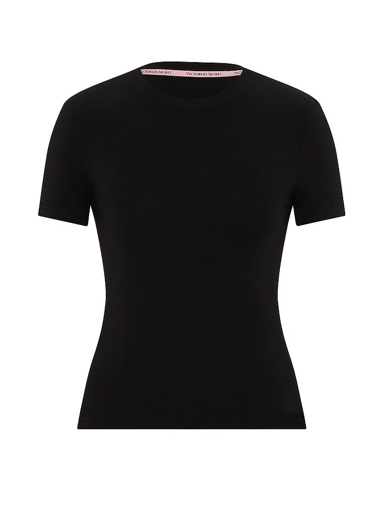 Tricou din bumbac. Produsul este negru și provine din colecția Angel Essentials.