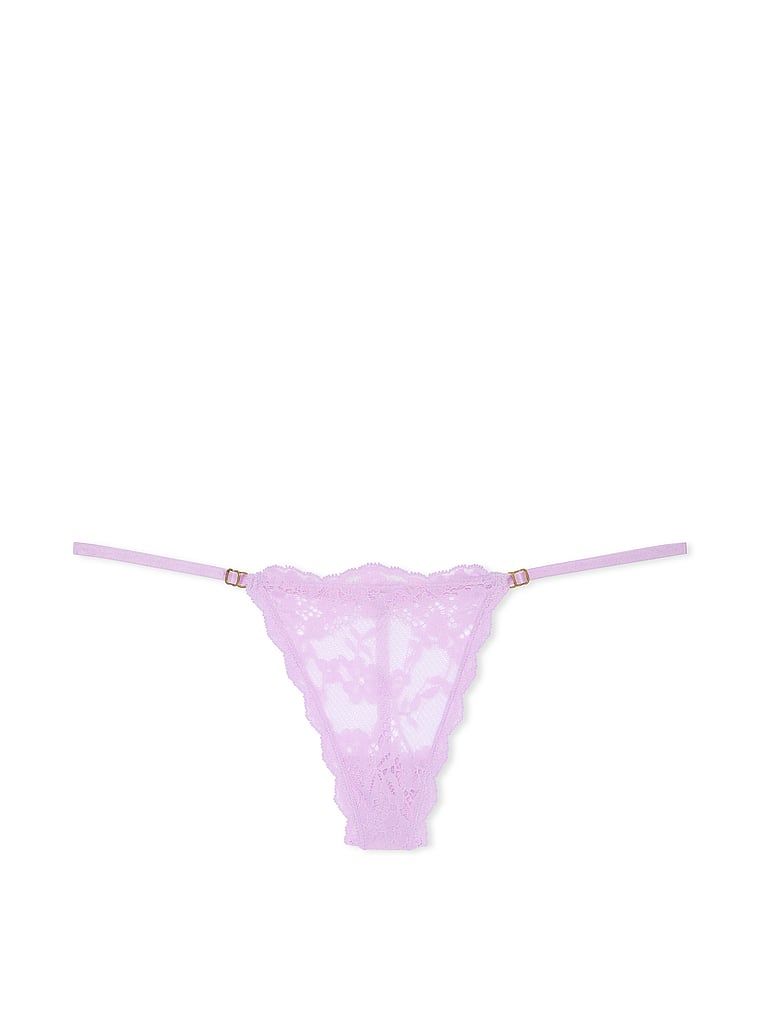 Tanga din dantelă cu bretele reglabile din dantelă V-String. Produsul este mov și provine din colecția Dream Angels.