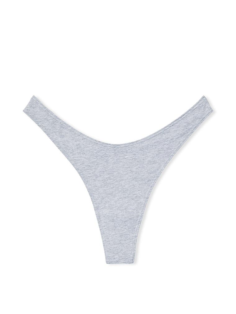 Tanga din bumbac High-Leg Scoop. Produsul este gri și provine din colecția Victoria's Secret.
