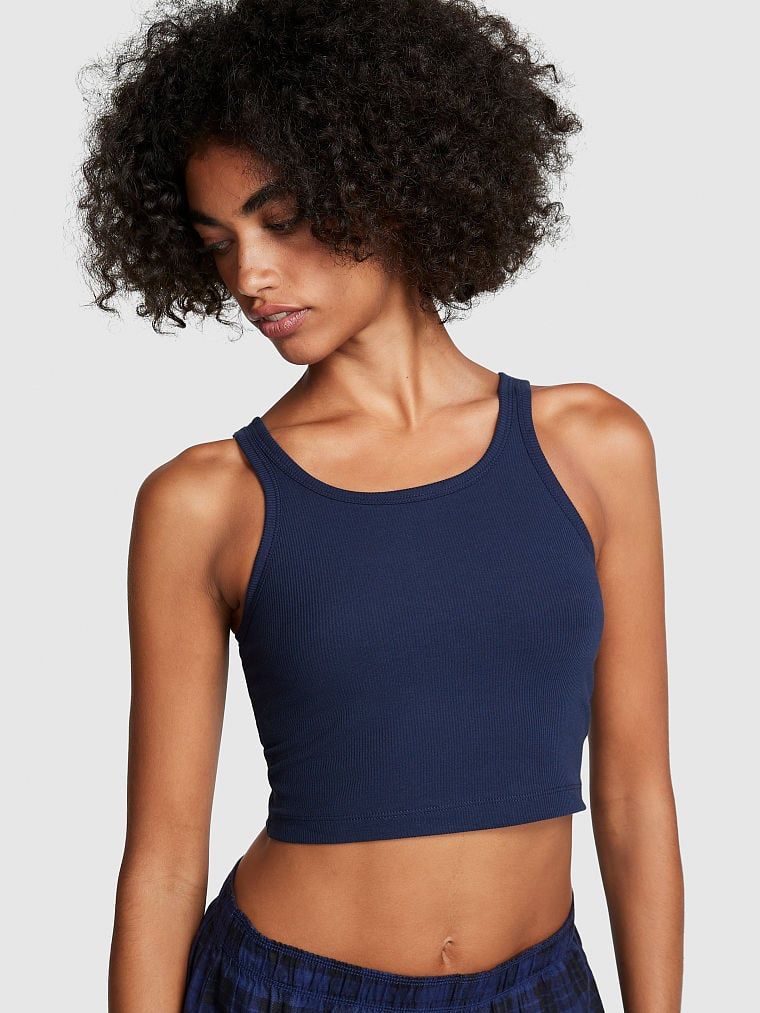 PINK Maiou crop cu nervuri