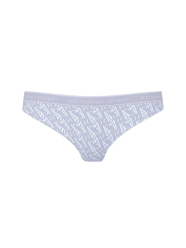 Tanga de bumbac cu logo la talie. Produsul este modelat și provine din colecția Bumbac.