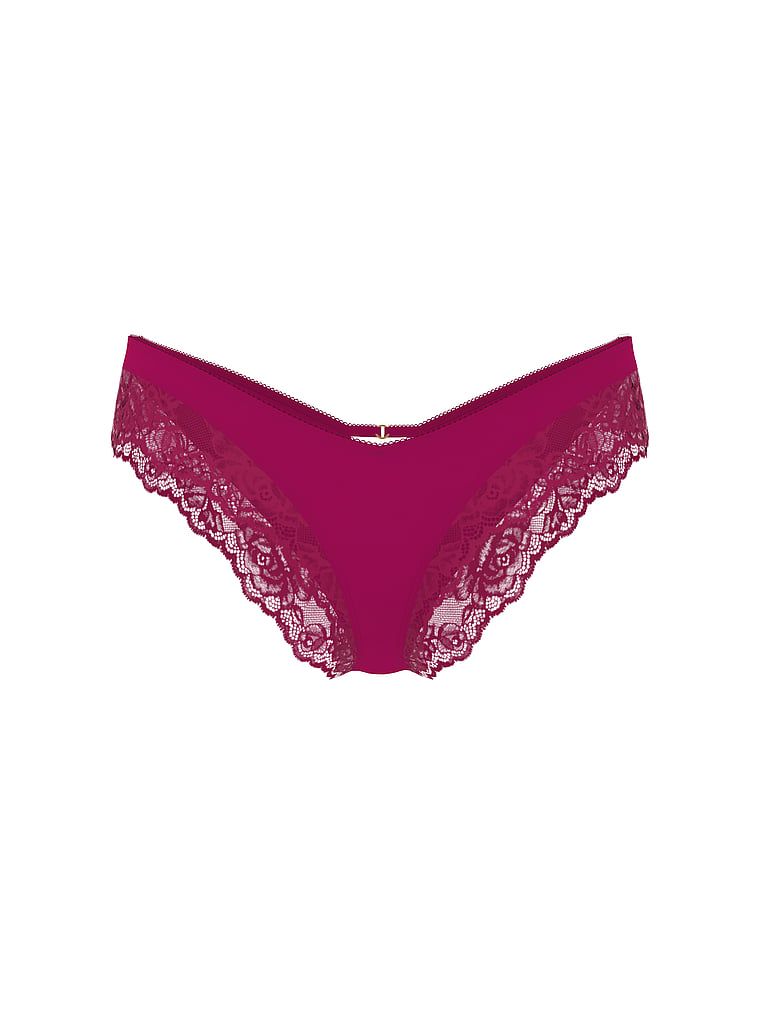 Chiloți din dantelă cu dantelă pe margini și picioare înalte Lace-Trim Cheeky. Produsul este de culoare roz și provine din colecția Very Sexy.