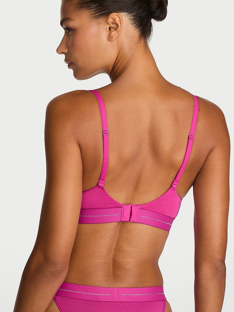 Sutien push-up din bumbac Perfect Shape Signature Shine. Produsul este roz și provine din colecția de tricouri.