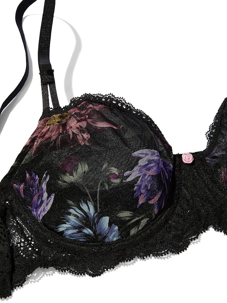 Wicked Sheer Shimmer, sutien fără căptușe. Produsul are o culoare florală și provine din colecția Dream Angels.