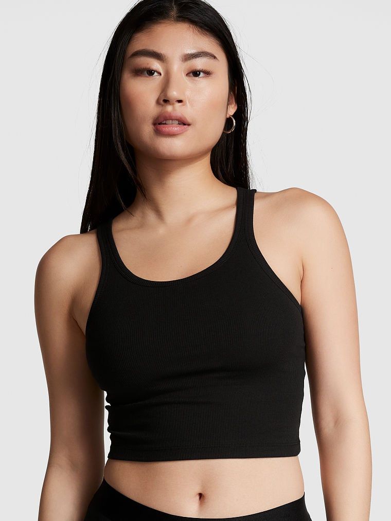 PINK Maiou crop cu nervuri