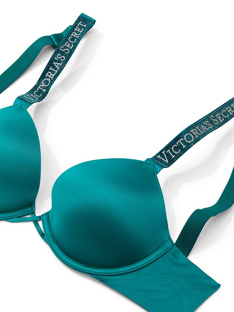 Sutien push-up Shine Strap. Produsul este de culoare albastră și provine din colecția Very Sexy.