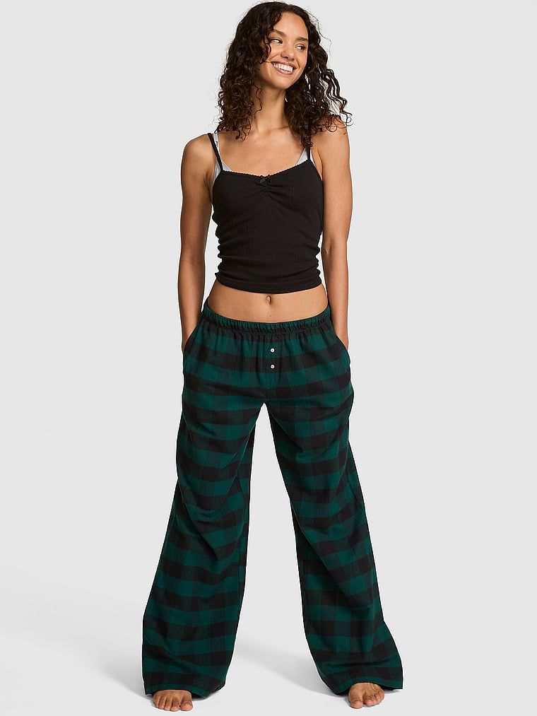 PINK Pantaloni de pijama Favorite Flannel din flanel