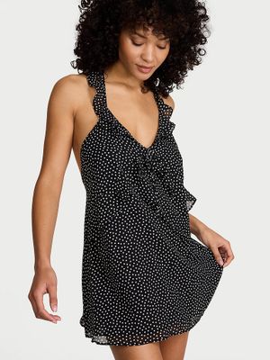 Dream Angels Rochie mini evazată din șifon cu buline