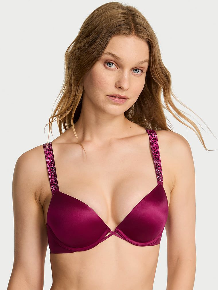 Very Sexy Sutien Push-up cu bretele strălucitoare