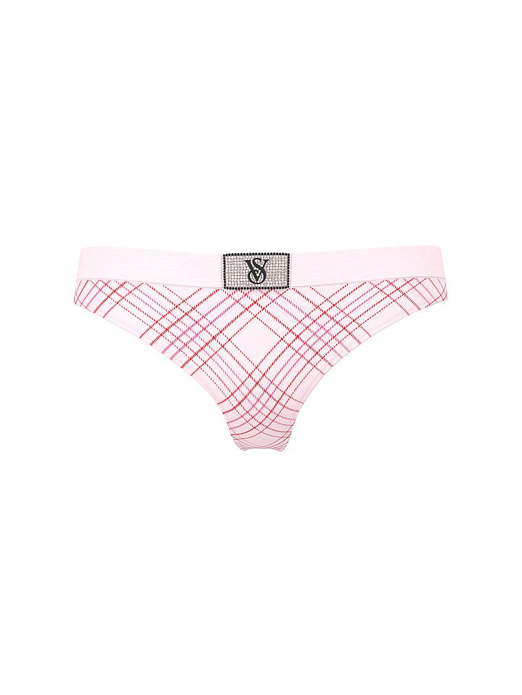 Tanga din bumbac cu logo Shine Patch Velvet. Produsul este modelat și provine din colecția Bumbac.