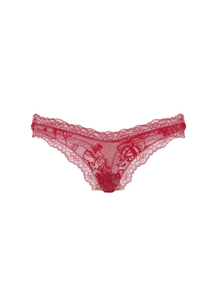 Tanga din dantelă cu picioare înalte Rose Lace. Produsul este de culoare roșie și provine din colecția Very Sexy.