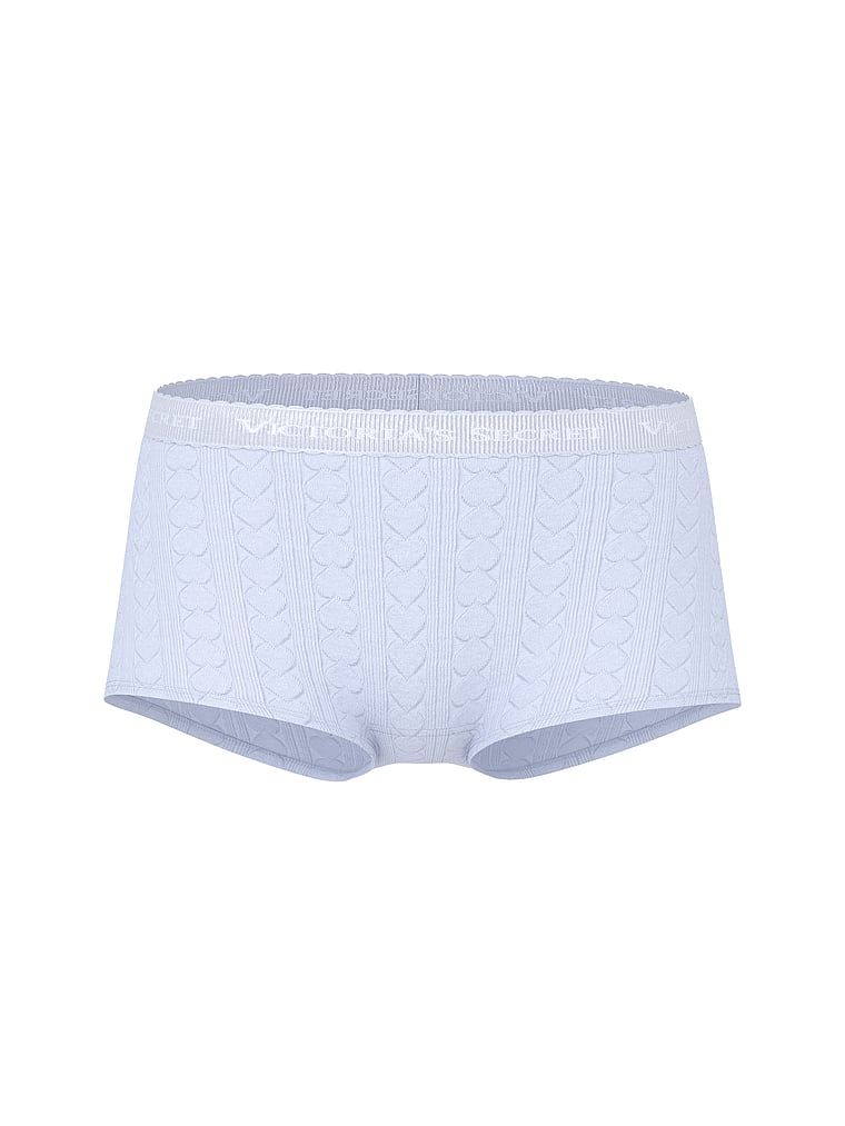 Pantaloni scurți de bumbac cu inimioare și logo-ul Heart Pointelle Boyshort. Produsul este de culoare mov și provine din colecția Bumbac.