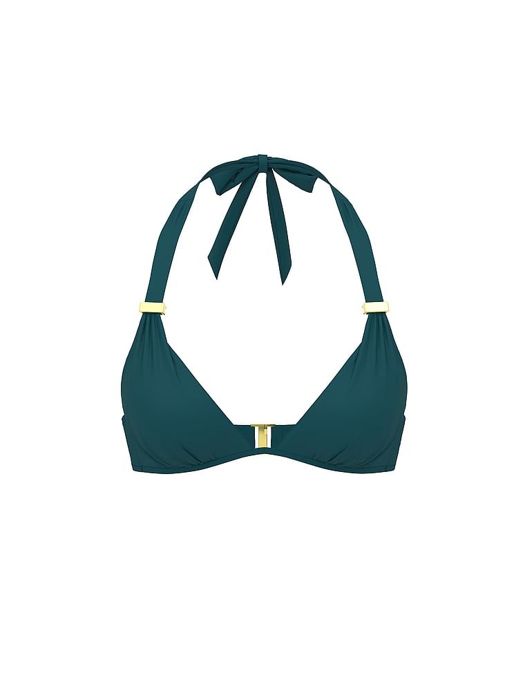 Bluza esențială Harlow push-up de bikini. Produsul este albastru și provine din colecția Victoria's Secret Swim.