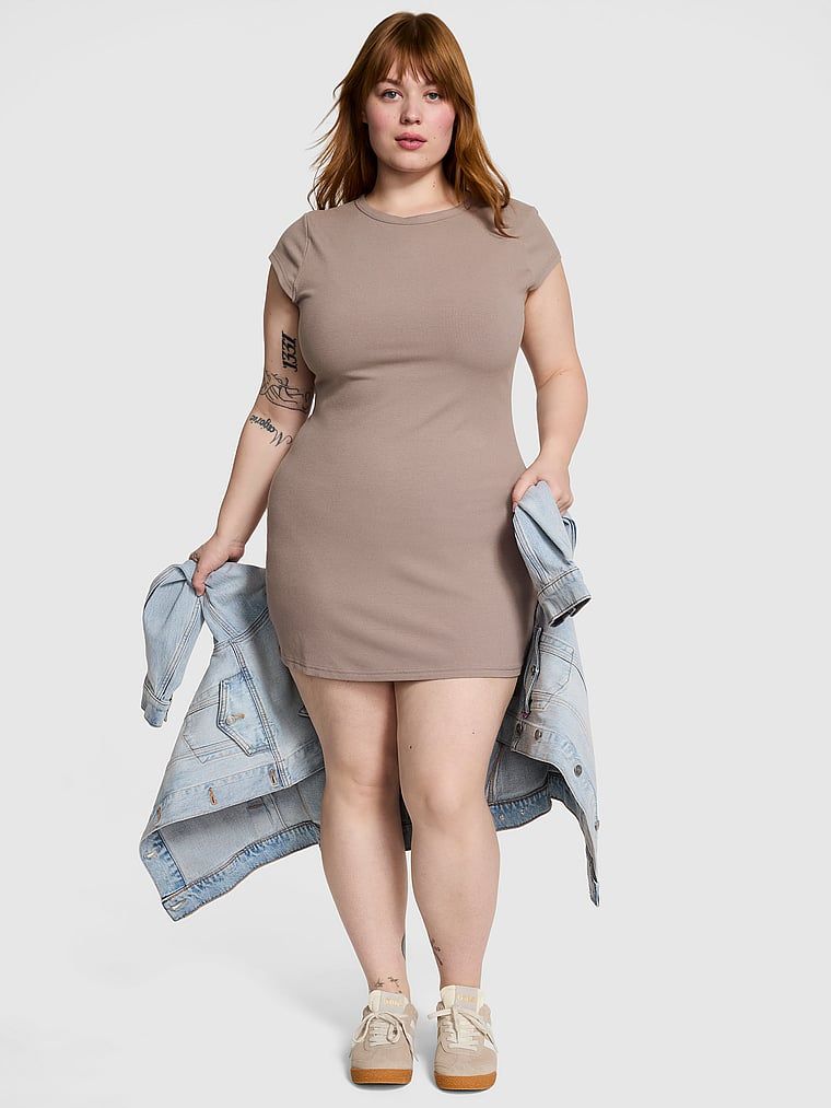 Rochie bodycon cu nervuri, din material moale All-Day