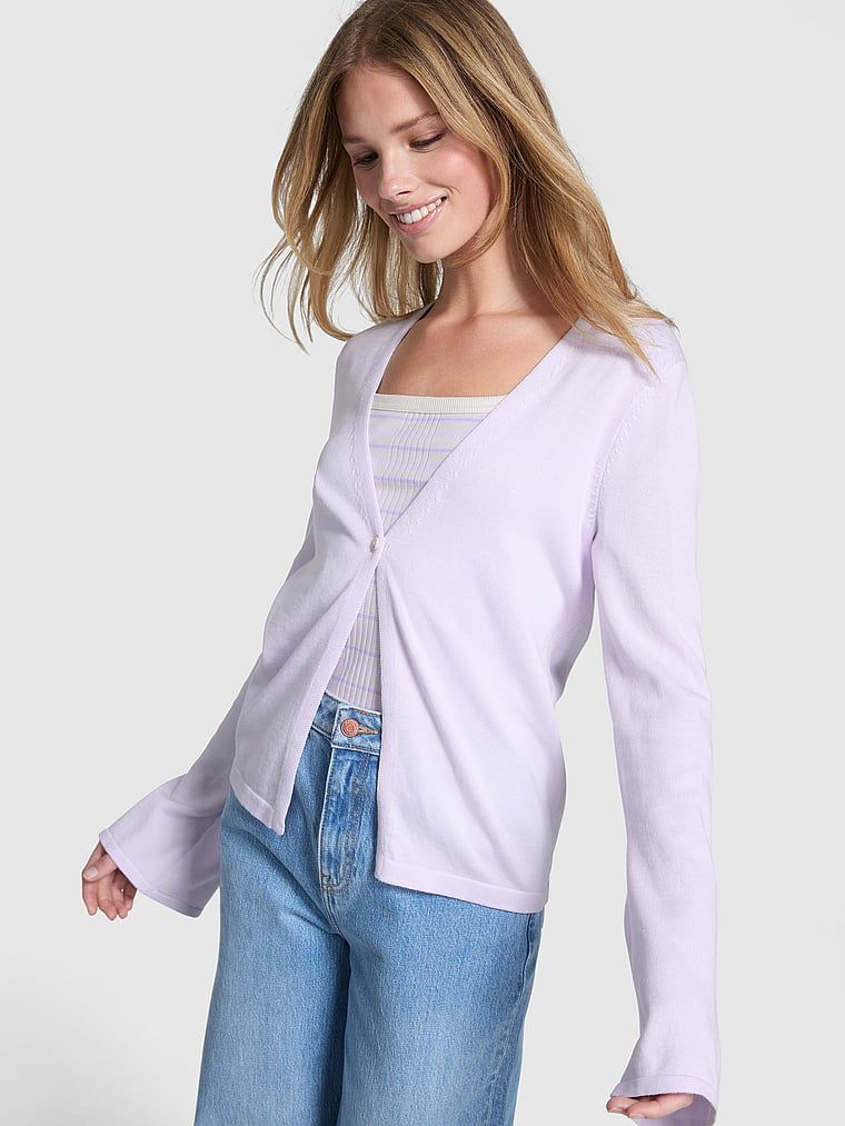 Cardigan tricotat cu un nasture