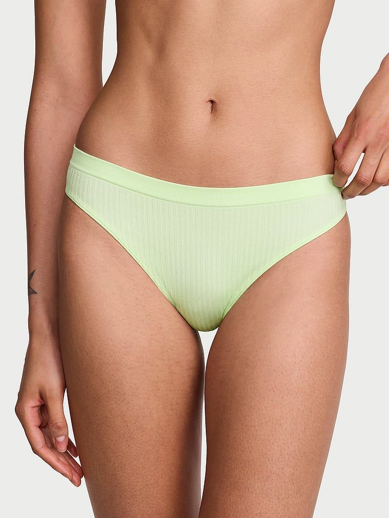 Tanga, coaste transparente fără cusură. Produsul este de culoare verde și provine din colecția Seamless (Seamless Collection).