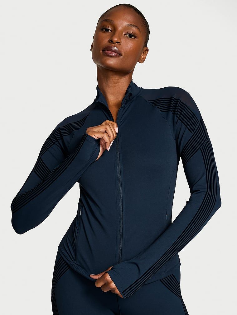 Hanorac sport din plasă și fermoar VSX Elevate Redefined Contours. Produsul este de culoare albastră și provine din colecția VSX.
