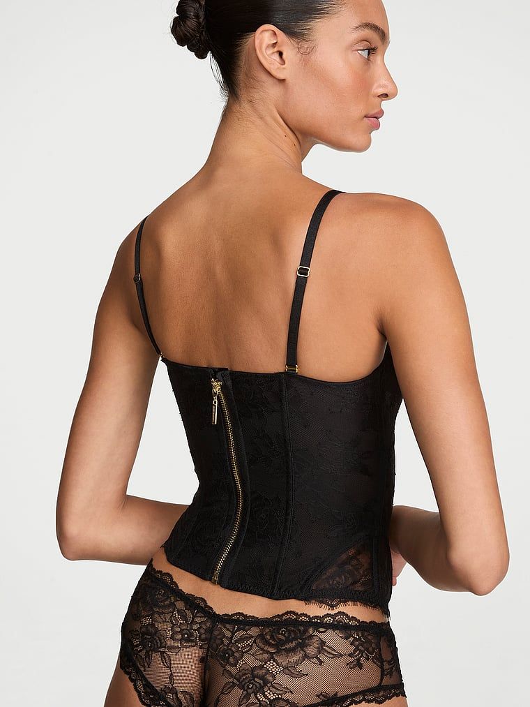 Corset Rose Lace. Produsul este negru și provine din colecția Very Sexy.