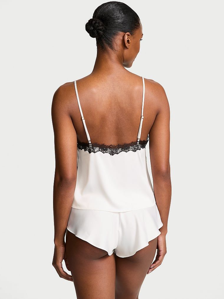 Set de dantelă cu dantelă cu dantelă din satin rose. Produsul este de culoare albă și provine din colecția Very Sexy.