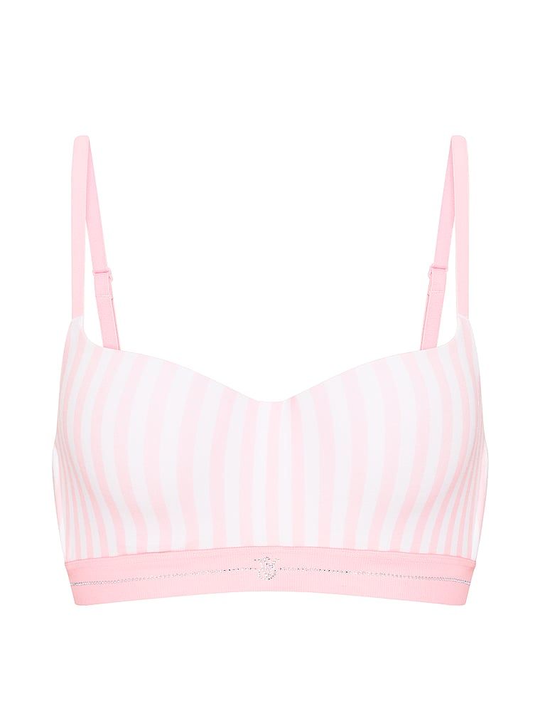 Sutien balconette din bumbac ușor căptușit, Signature Shine. Produsul are o culoare cu model și provine din colecția de tricouri.