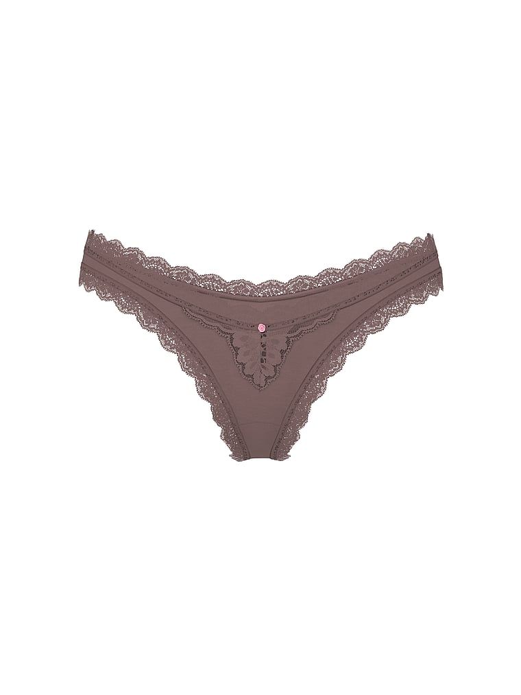 Chiloți brazilieni cu dantelă Trim brazilian. Produsul este gri și provine din colecția Dream Angels.