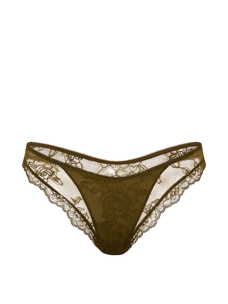 Suprapunere de tanga din dantelă. Produsul este de culoare verde și provine din colecția Very Sexy.