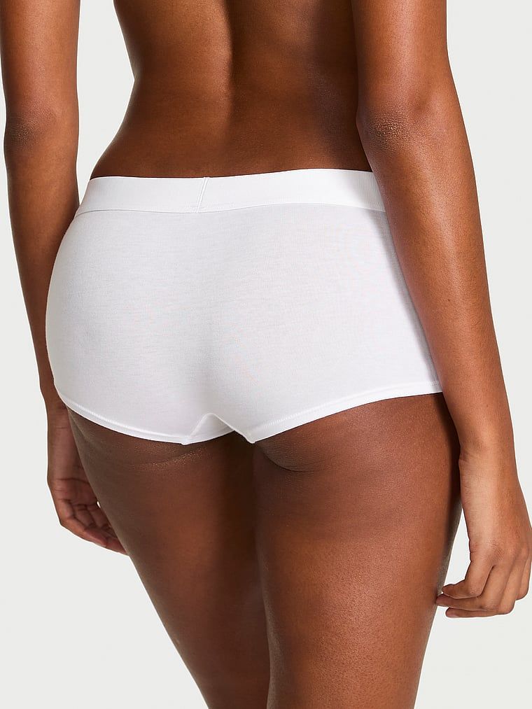 Pantaloni scurți din bumbac cu sigla Shine Patch strălucitor. Produsul este de culoare albă și provine din colecția Cottumbac.