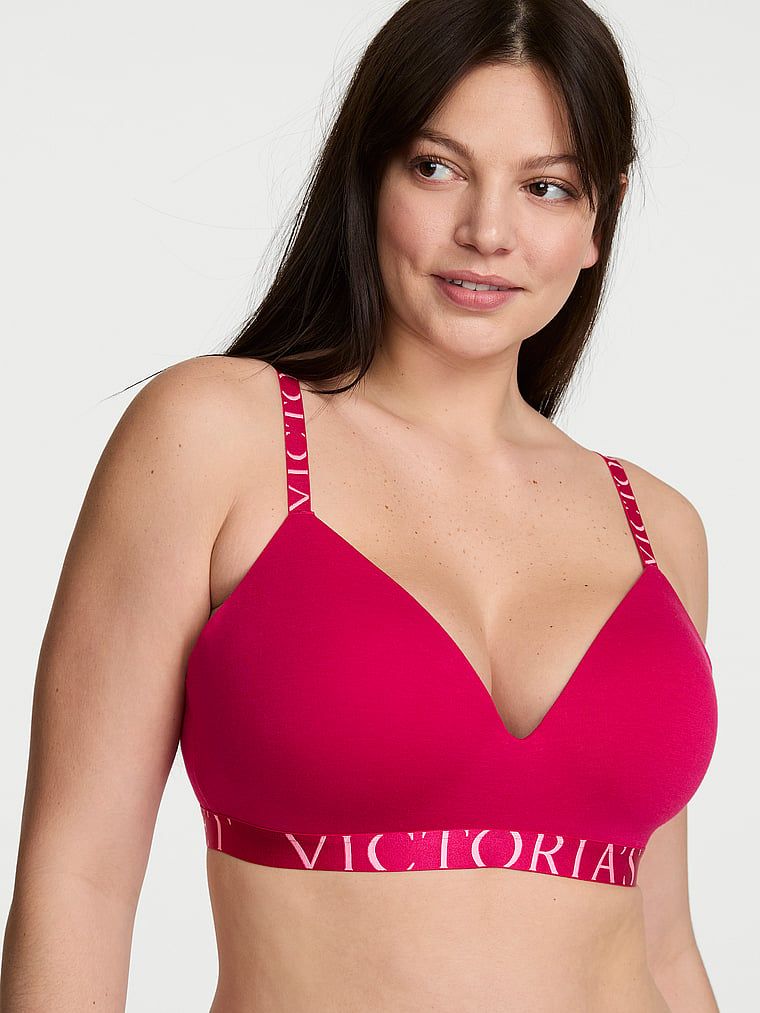 T-shirt Sutien din bumbac Exploded Logo fără sârme, cu căptușeală subțire