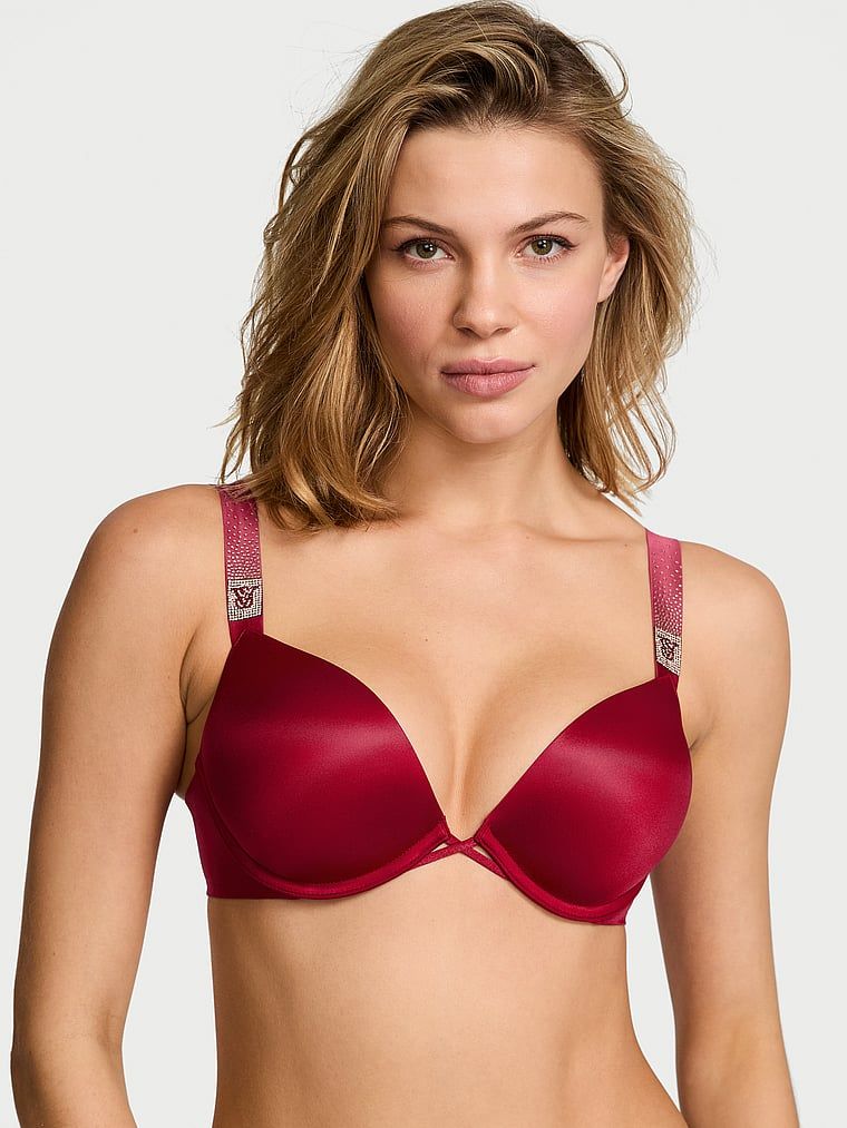 Very Sexy Sutien Push-Up Bombshell Add-2-Cups cu bretele presărate cu strasuri