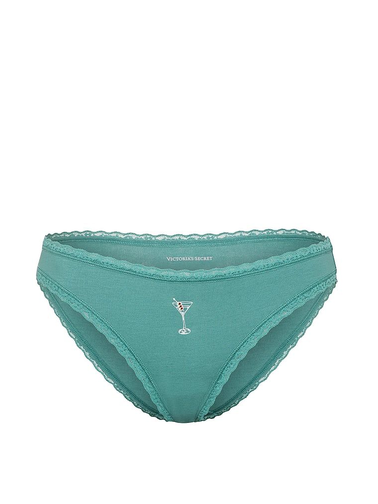 Chiloți din bumbac cu dantelă cu dantelă și baie de baie. Produsul este modelat și provine din colecția Lace Trim.